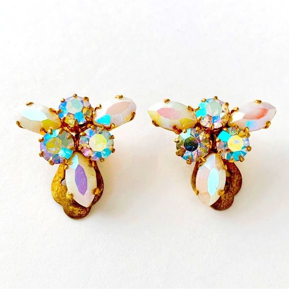 Khal Jewelry - Vintage Rare Signed KAHL Rhinestone Earrings